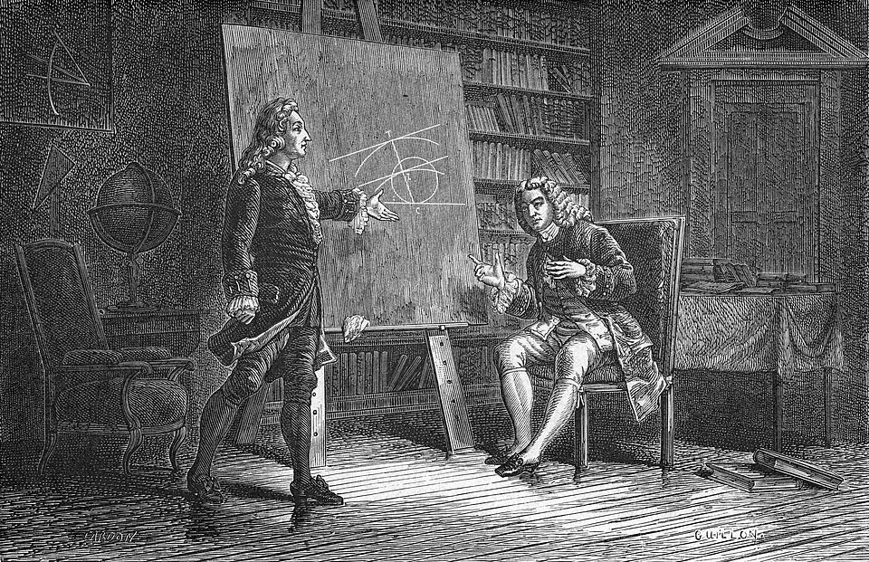 Jacob und Johann Bernoulli am diskutieren